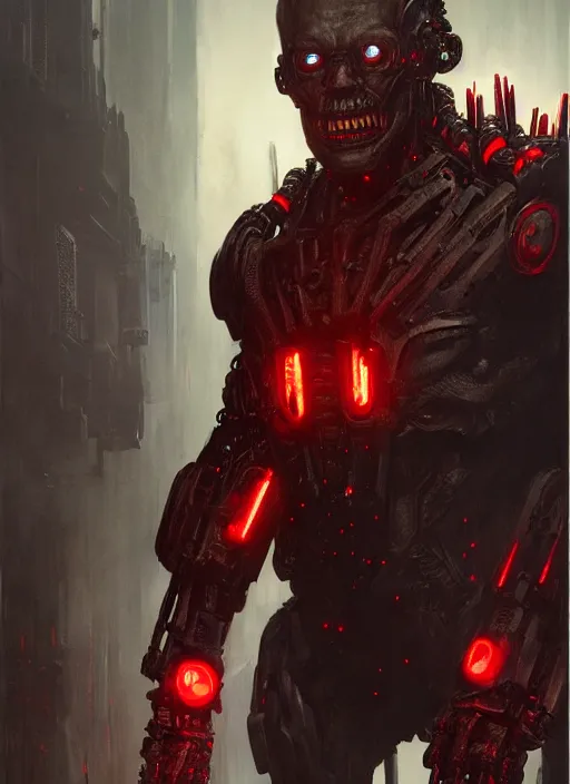 Image similar to tom cruz as victor stone, full body concept, cyborg, borg, strogg, face of a man, terminator, flesh, quake strogg, doom demon, wolfenstein, monstrous, powerful, symmetry, symmetrical, concept art by ruan jia and greg rutkowski