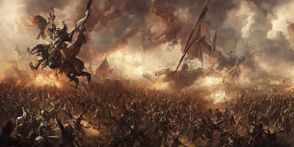 Image similar to 1700 war, barroque painting, ultra realistic. cinematic, dynamic. magic the gathering style. epic fantasy