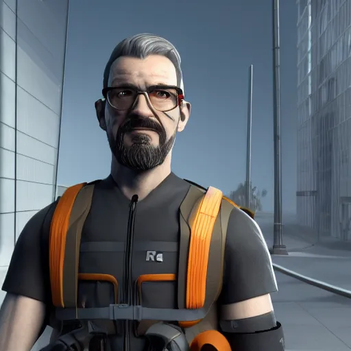 Image similar to Gordon Freeman, octane render, 4k
