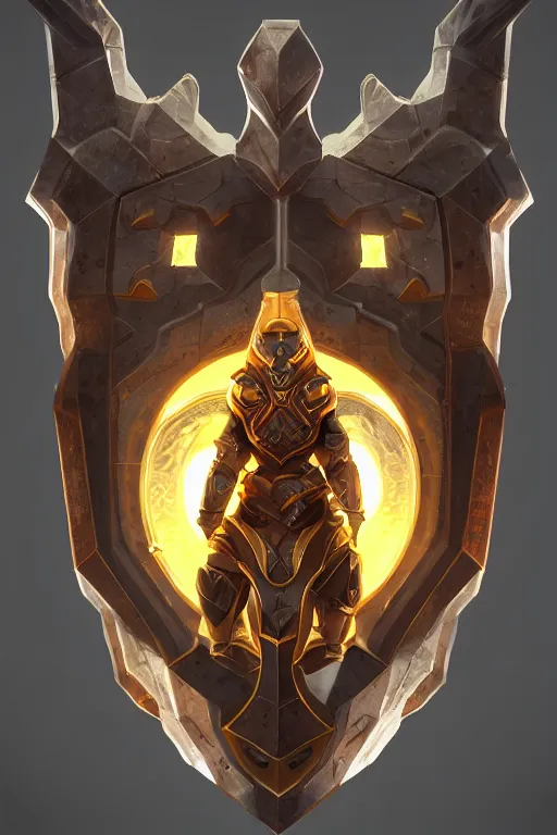 Image similar to shield fantasy epic legends game icon stylized digital illustration radiating a glowing aura global illumination ray tracing hdr fanart arstation by ian pesty and katarzyna da „ bek - chmiel