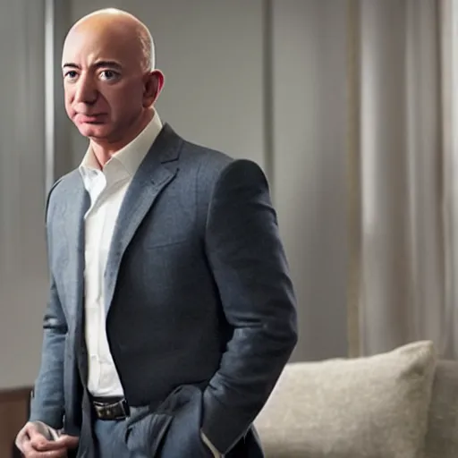 Prompt: film still of Jeff Bezos as Lex Luther in the new Superman movie