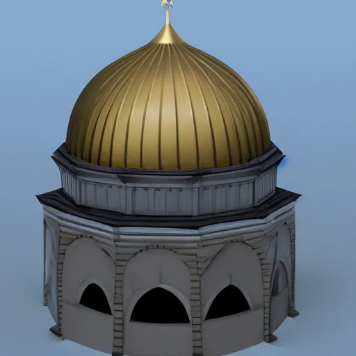 Image similar to bullet in the kremlin shape, dome form, digital art, 3 d high details render, unreal