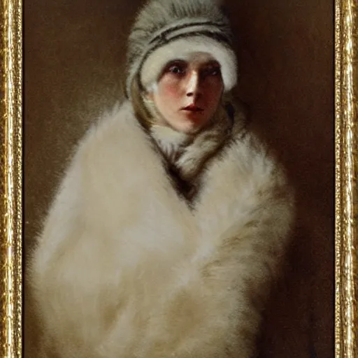 Image similar to female arctic explorer by alfred stevens