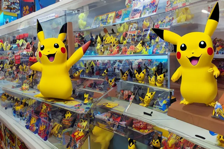 an animated store that sells pikachu toys Stable Diffusion OpenArt