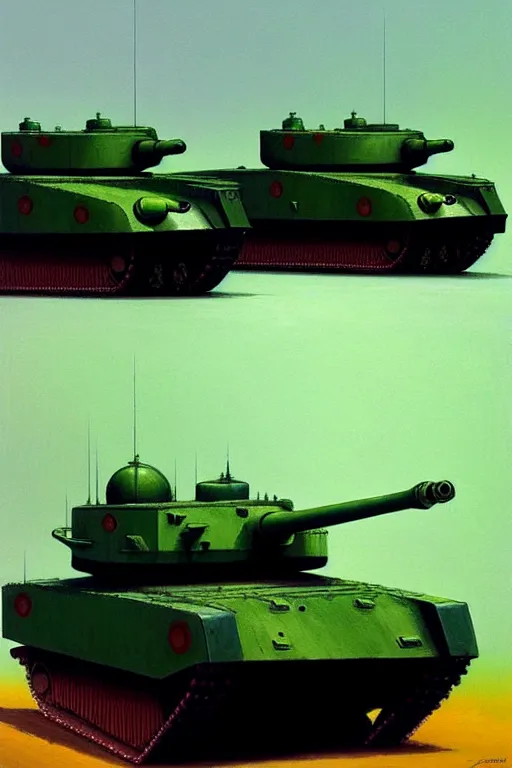 Image similar to british mark v tanks, edward hopper and james gilleard zdzislaw beksisnski higly detailed