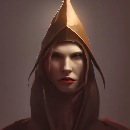 Image similar to a vampire wearing a conical dunce cap, ultra high detailed, oil painting, greg rutkowski, charlie bowater, yuumei, yanjun cheng, unreal 5, daz, hyperrealistic, octane render, rpg portrait, dynamic lighting