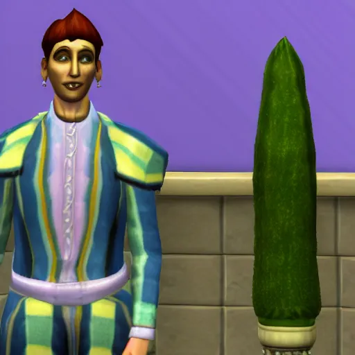 Prompt: A jester as a Sim in Sims 3