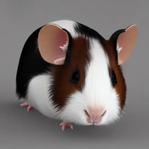Prompt: realistic 3 d render of a guinea pig
