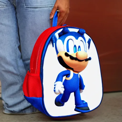 Image similar to a backpack embroidery Barack Obama sonic the hedgehog super Mario