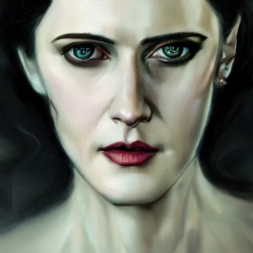 Image similar to portrait painting iris von everec, eva green, the witcher, artstation, detailed