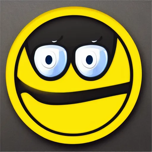 Prompt: a radioactive smile emoji