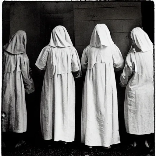 Prompt: “photograph of nuns at a asylum, creepy looking, 1800's ”