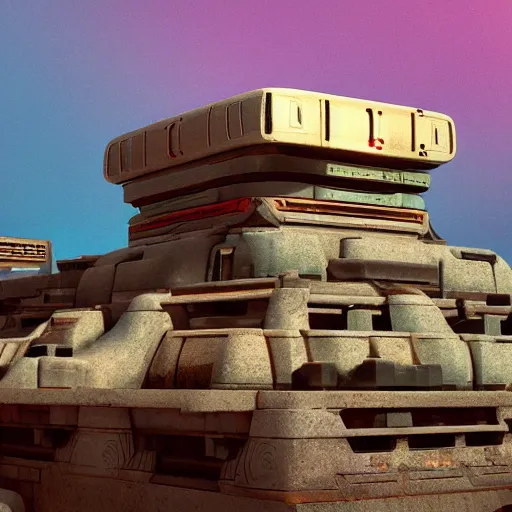 Image similar to retrofuture in the Aztec civilization, Octane render