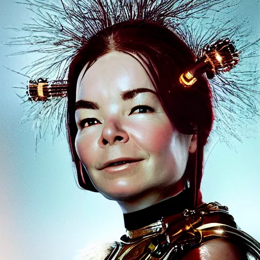 Prompt: bjork as an armed soldier, 8k, high definition, highly detailed photo-realistic