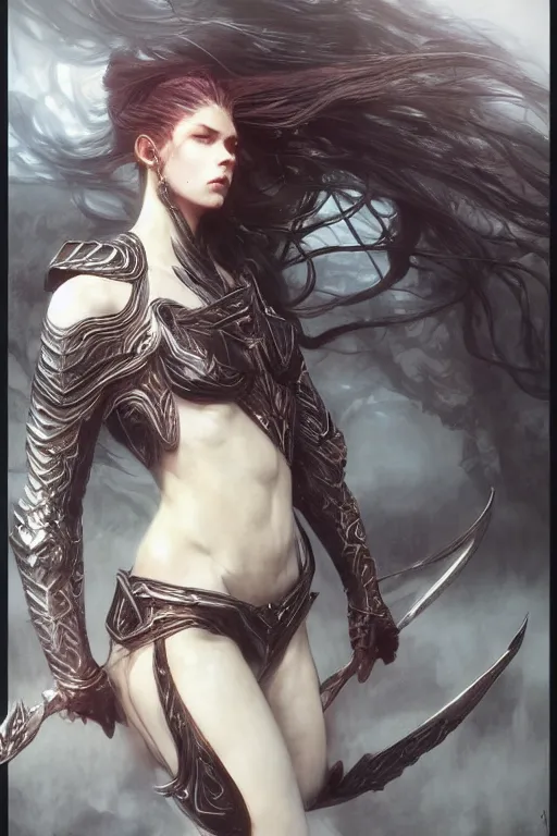 Prompt: art of malenia from elden ring by yoshitaka amano, ruan jia, kentaro miura, artgerm