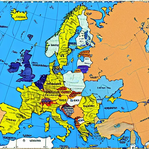 Prompt: an accurate map of Europe