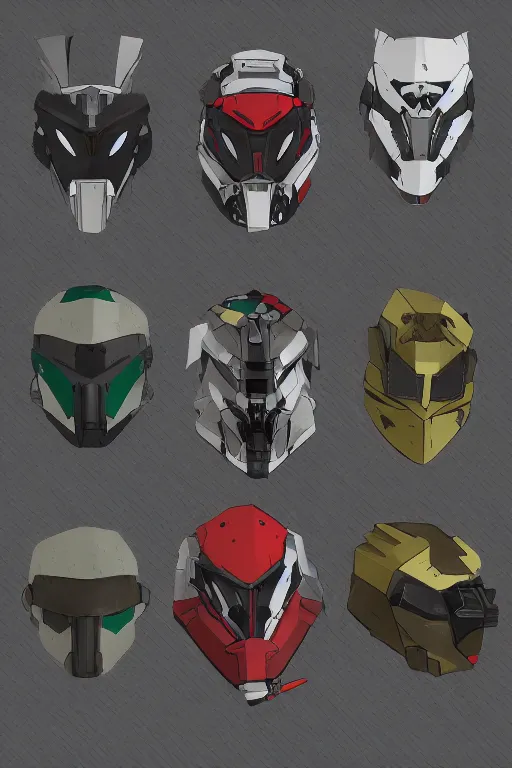 Image similar to ranger power colored mecha ninja mask helmet metal gear solid artic suit swat commando snyder zack and swanland raymond and pennington bruce