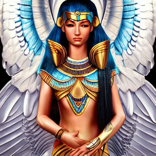 Image similar to a highly detailed beautiful portrait of a egyptian god in the style of artgerm.