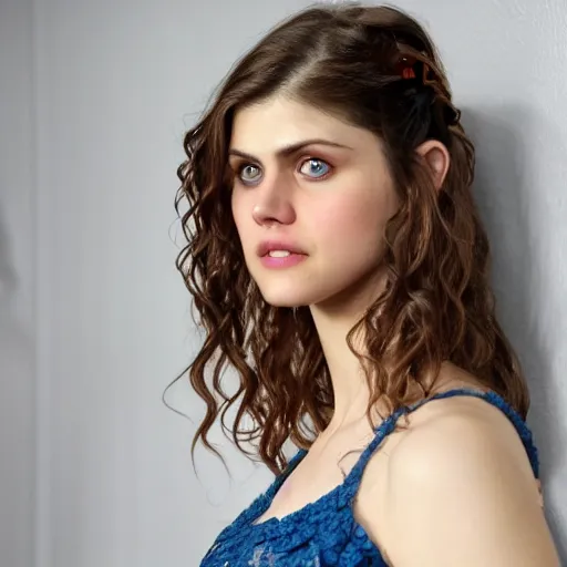 Prompt: Alexandra Daddario, braids, 8k, UHD