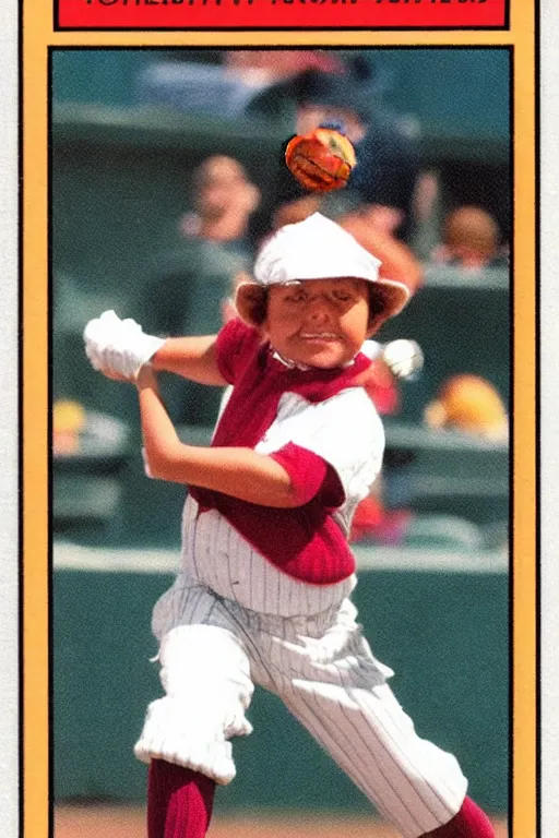 Image similar to baseball card of an oompa loompa