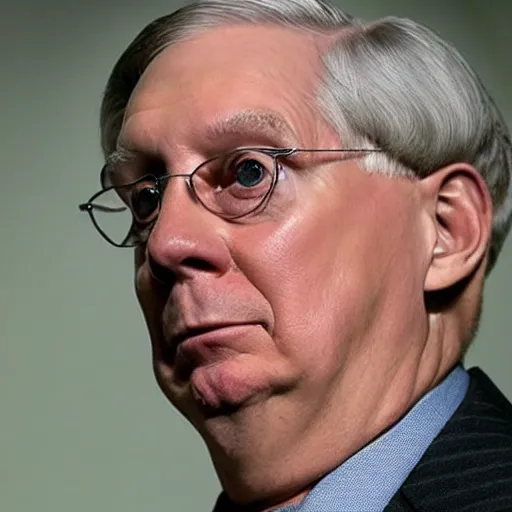 Image similar to listen stable diffusion, all i want is for you to make mitch mcconell into a friggin'derpy lookin turtle, heck it all!