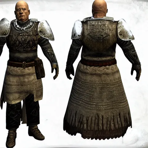 Image similar to hank schrader in skyrim, imperial town guard armor, tamriel, elder scrolls, adventuring, highly detailed, imperial legion