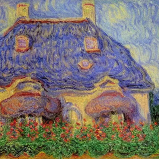 Image similar to a monster house by monet