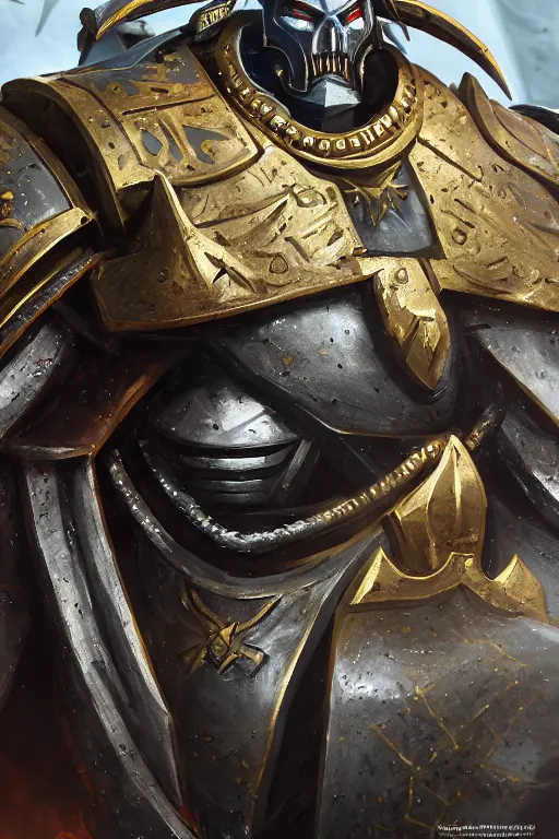 Image similar to armor portrait heros warhammer 4 0 k horus heresy fanart - the primarchs emperor by johannes helgeson animated with vfx concept artist & illustrator global illumination ray tracing hdr fanart arstation zbrush central hardmesh 8 k octane renderer comics stylized