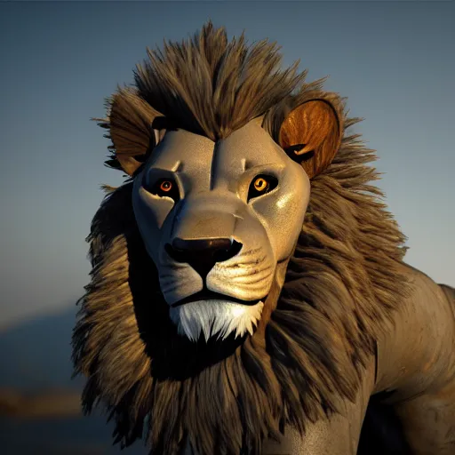 Image similar to a robot lion, unreal engine 5, 8k, realistic, smooth