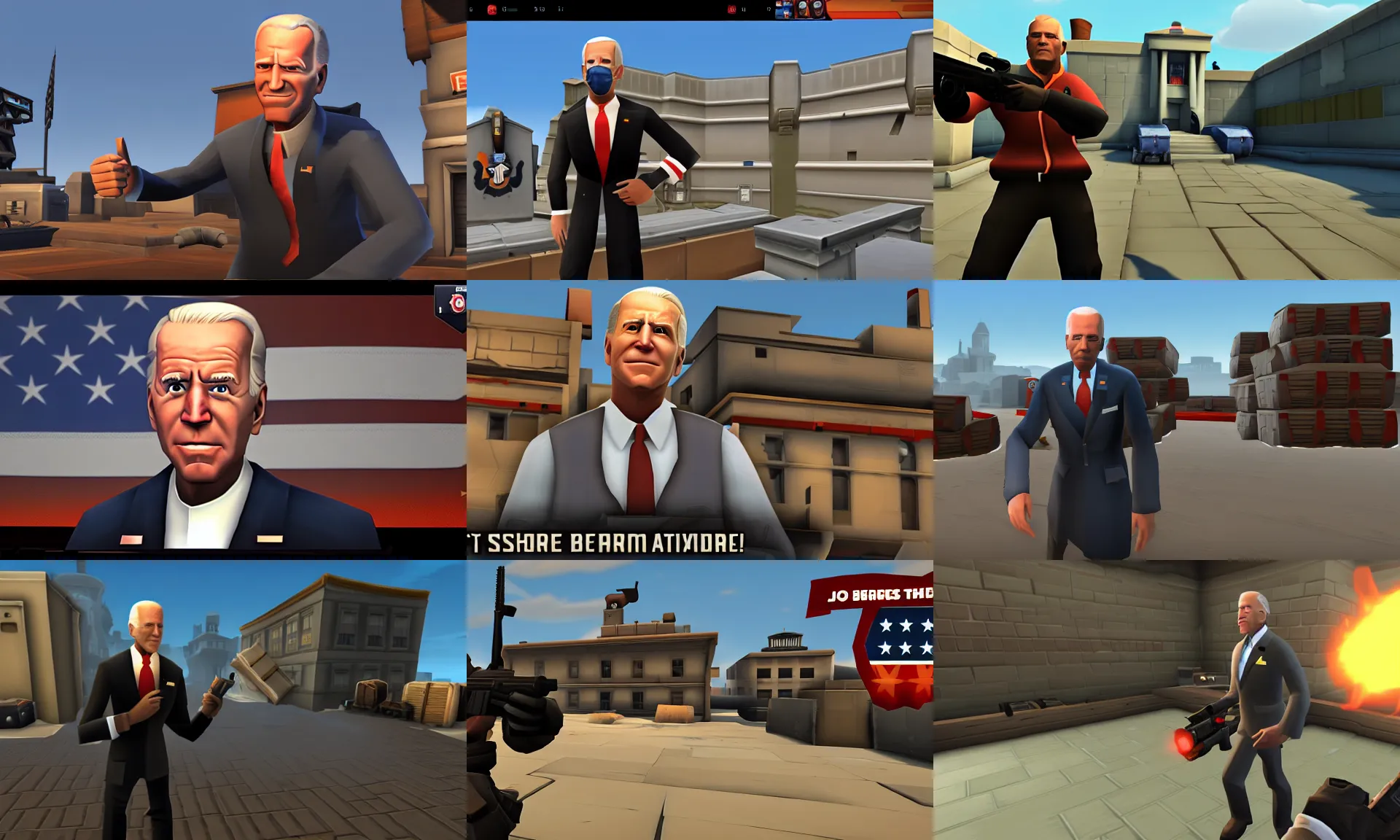 Prompt: joe biden team fortress 2 screenshot