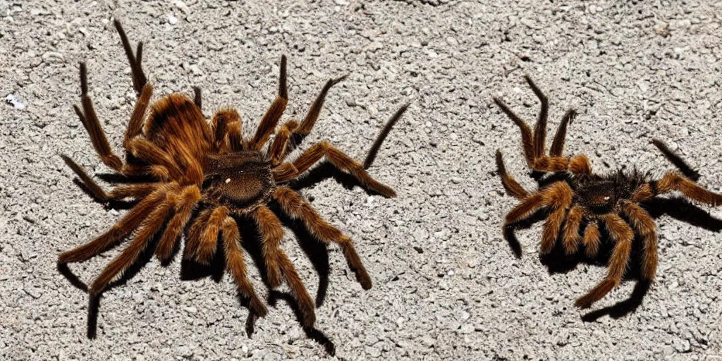 Image similar to A big tarantula on the flat belly of a teenage redhead sleeping during a heatwave