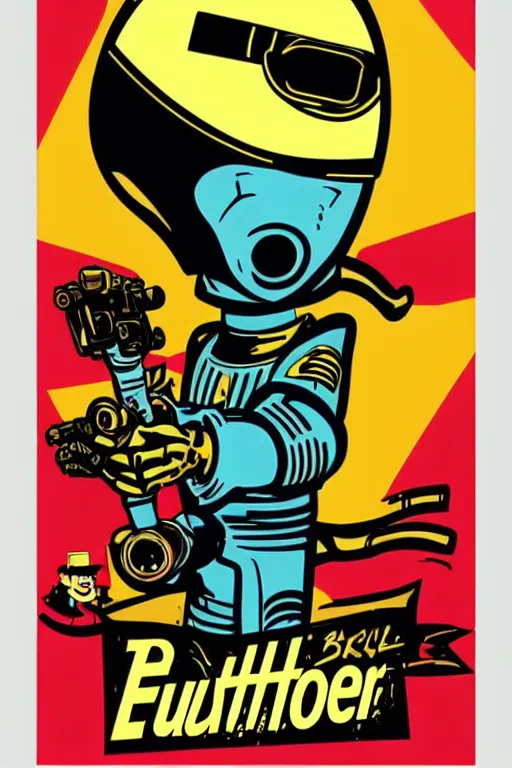 Image similar to fallout 7 6 retro futurist illustration art by butcher billy, sticker, colorful, illustration, highly detailed, simple, smooth and clean vector curves, no jagged lines, vector art, smooth andy warhol style