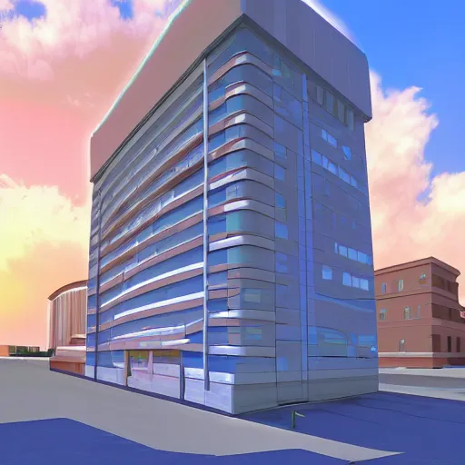 vaporwave mass general hospital building, digital art | Stable ...