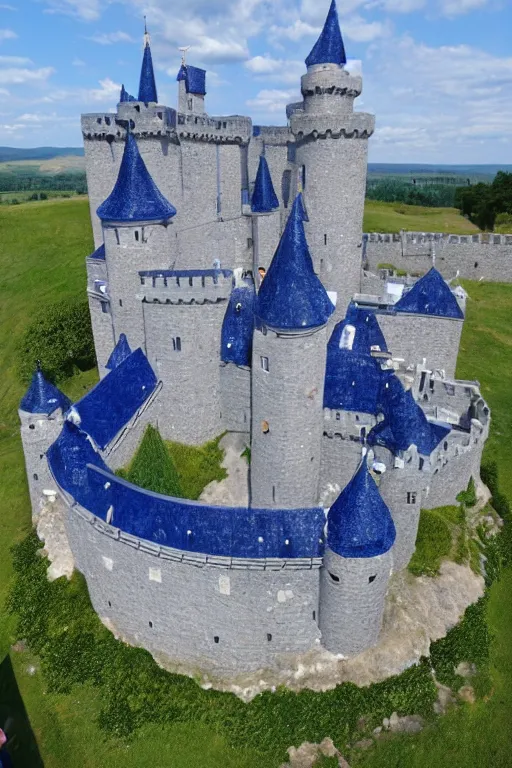 Image similar to a huge castle made out of sapphire stone