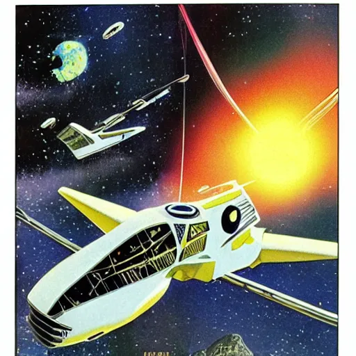 Prompt: starship crash from Omni magazine 1979