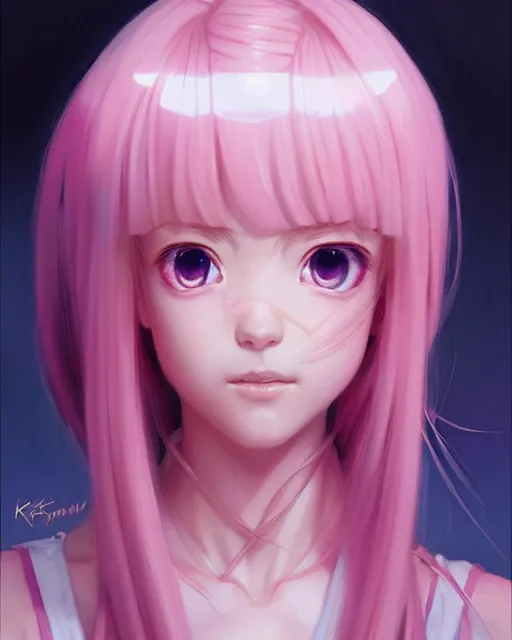 Image similar to portrait Anime Pink royal princess girl cute-fine-face, pretty face, realistic shaded Perfect face, fine details. Anime. realistic shaded lighting by katsuhiro otomo ghost-in-the-shell, magali villeneuve, artgerm, rutkowski Jeremy Lipkin and Giuseppe Dangelico Pino and Michael Garmash and Rob Rey