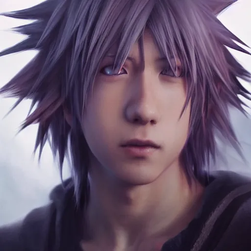 Image similar to photo realistic image of riku from kingdom hearts, stunning 3 d render inspired art by istvan sandorfi and greg rutkowski, perfect facial symmetry, realistic, highly detailed attributes and atmosphere, dim volumetric cinematic lighting,