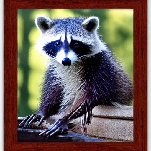 Image similar to framed picture from a majesty raccoon