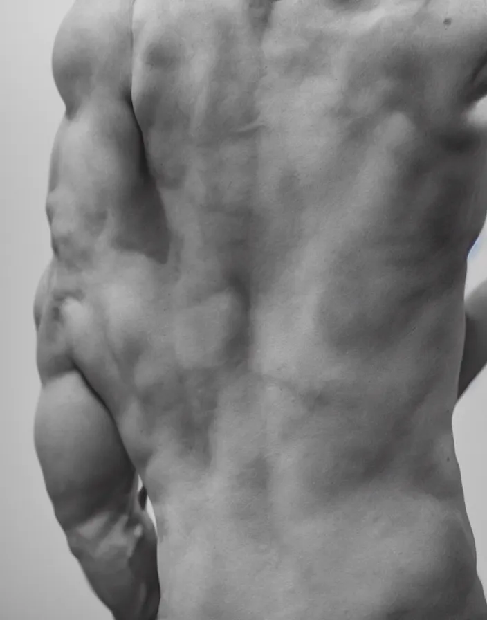 Image similar to a photo of a back with strong scoliosis, photorealistic, ultra detailed,