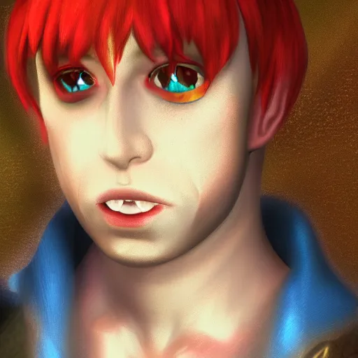 Image similar to Serge from Chrono Cross, character portrait, hyperdetail, realistic, 8k