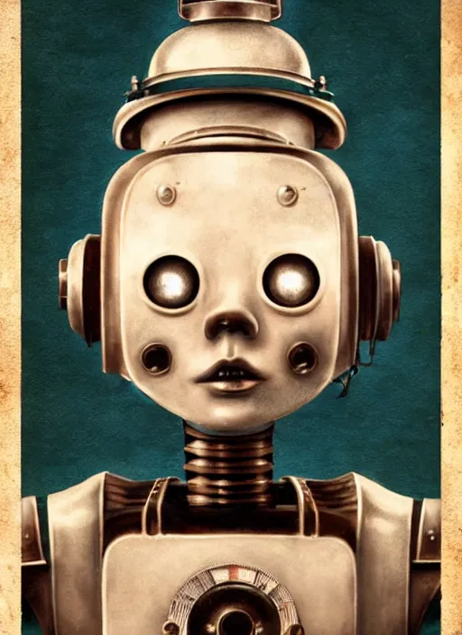 Image similar to highly detailed closeup, portrait of a 1 9 2 0 s retro toy robot, unreal engine, nicoletta ceccoli, mark ryden, earl norem, lostfish, global illumination, detailed and intricate environment