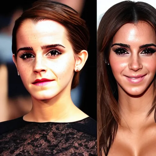 Image similar to emma watson mixed with kim kardashian