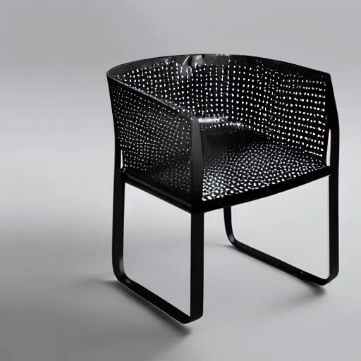 Image similar to a chair designed by mont blanc, advertising photography