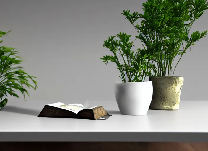 Prompt: a small miniature of a Hinda Prelude 2.0 on a white table near a book and a vase with a plant, 3d render, octane render, unreal engine 5, path tracing, serene landscape, calm, relaxing, beautiful landscape, highly detailed, high quality, 4k, symmetrical, low contrast, centered