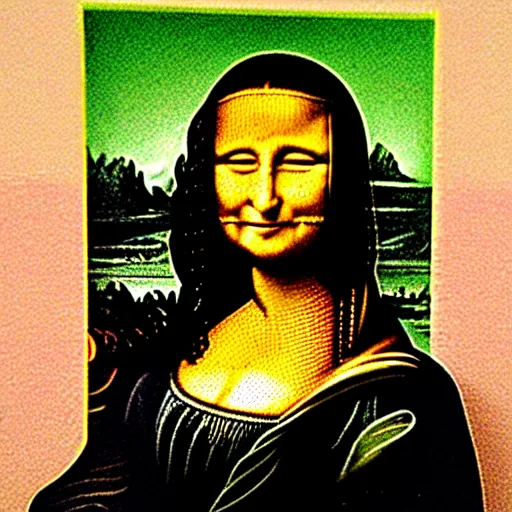 Image similar to children's drawing of Mona Lisa