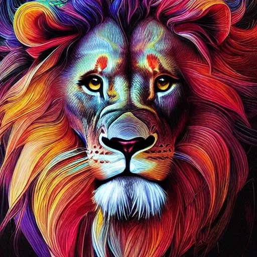 Prompt: lion by android jones