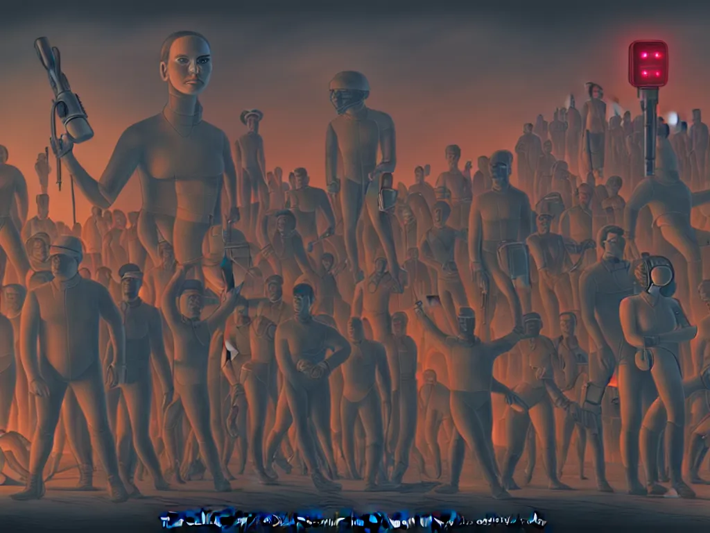 Image similar to the proletariat taking over the means of production in 2 0 9 9, cinematic lighting, digital painting, photorealistic, ultra detailed, 4 k, art by tarsila do amaral