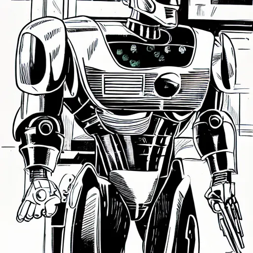 Prompt: robocop by walt simonson