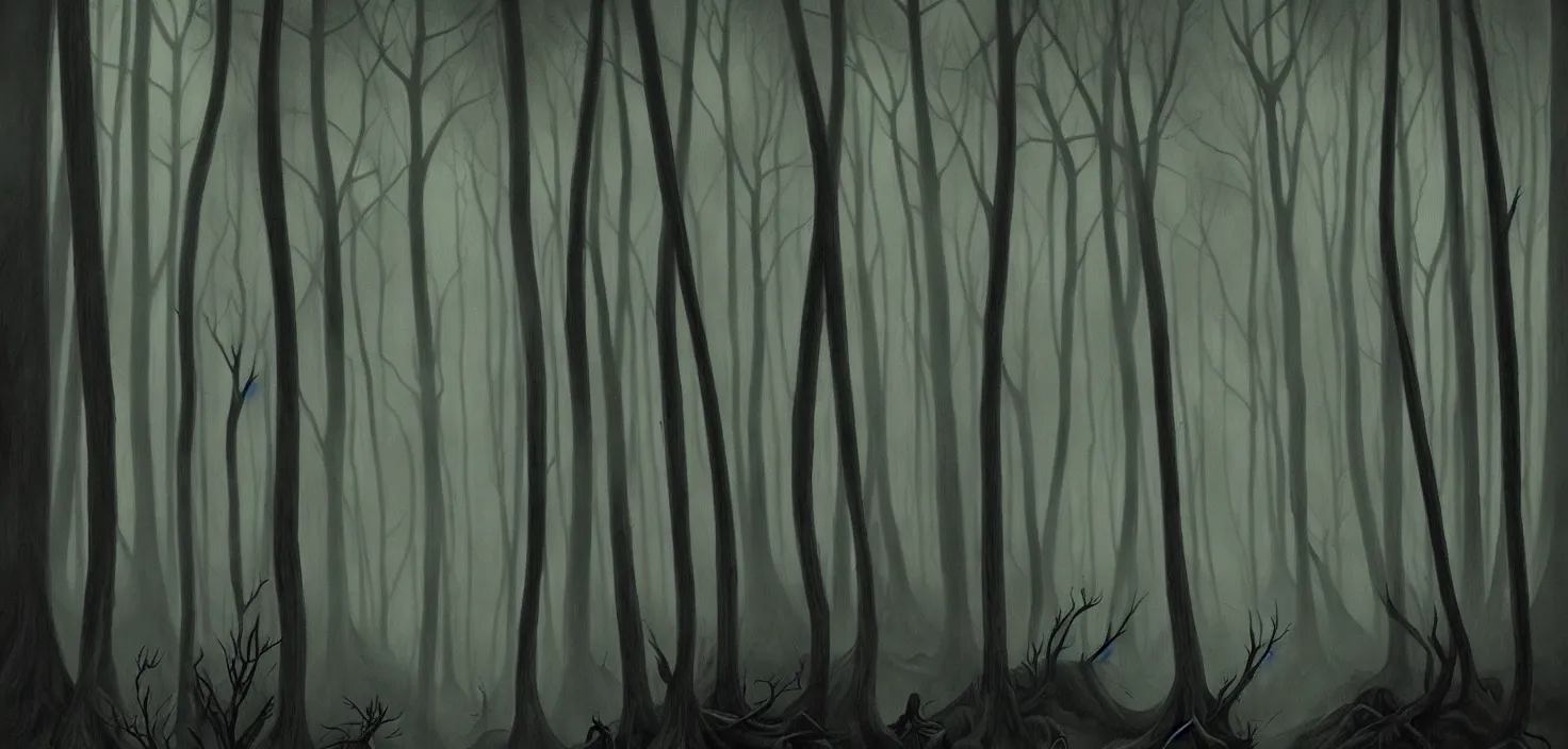 Prompt: dark forest by brom gerald
