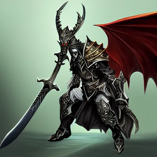 Prompt: the dark elf from lineage 2, with a sword on a dragon, digital painting, super detail,